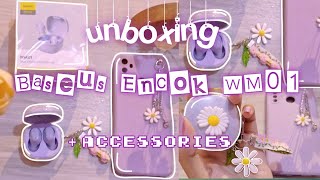 [VLOG] Unboxing Baseus Encok WM01 Purple with Daisy Case 🌼