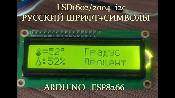 Русский язык ,символы на дисплее LCD1602_2004 ОБЗОР#3