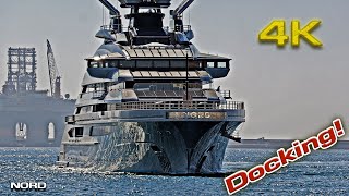 New Mega Yacht 'Nord' Docking! [4K] 60fps