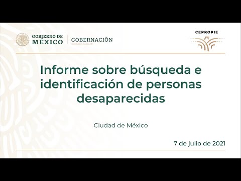 Informe sobre búsqueda e identificación de personas desaparecidas