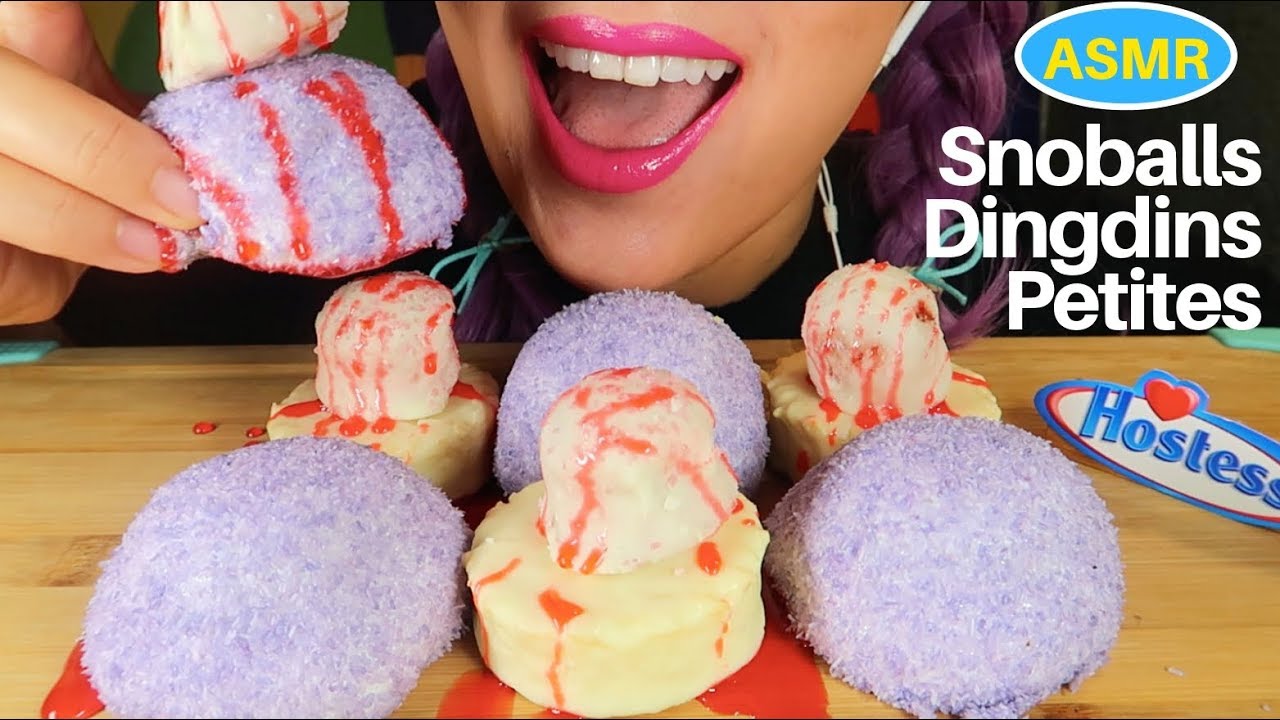 ASMR 미국인기과자 호스티스 마쉬멜로우 초코케이크 먹방| HOSTESS SNOBALLS, DINDONGS,PETITES EATING SOUND|CURIE. ASMR