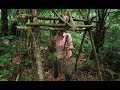 Primitive Technology: Make a pulley pulling the ground | Daily work (primitive-life)