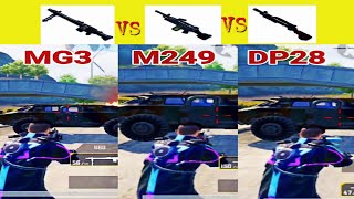 Mg3 vs M249 vs Dp28 + Brdm Damage Test | #pubgmobile #shorts