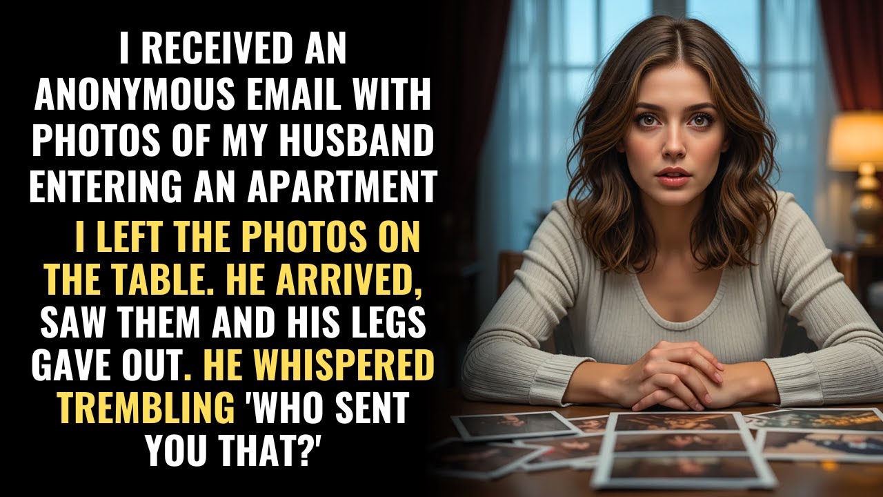 Someone sent me photos of my husband going into an apartment.When he saw them,he collapsed trembling