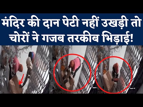 Viral Video: चोरों ने Mandir की दान पेटी उड़ाने के लिए ये क्या कर डाला! CCTV में कैद चोरी। Mandsaur