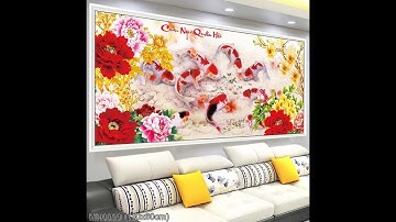 Tranh đính đá cửu ngư quần hội đẳng cấp quốc tế liên hệ mua hàng Hà Nội 0392.251.233