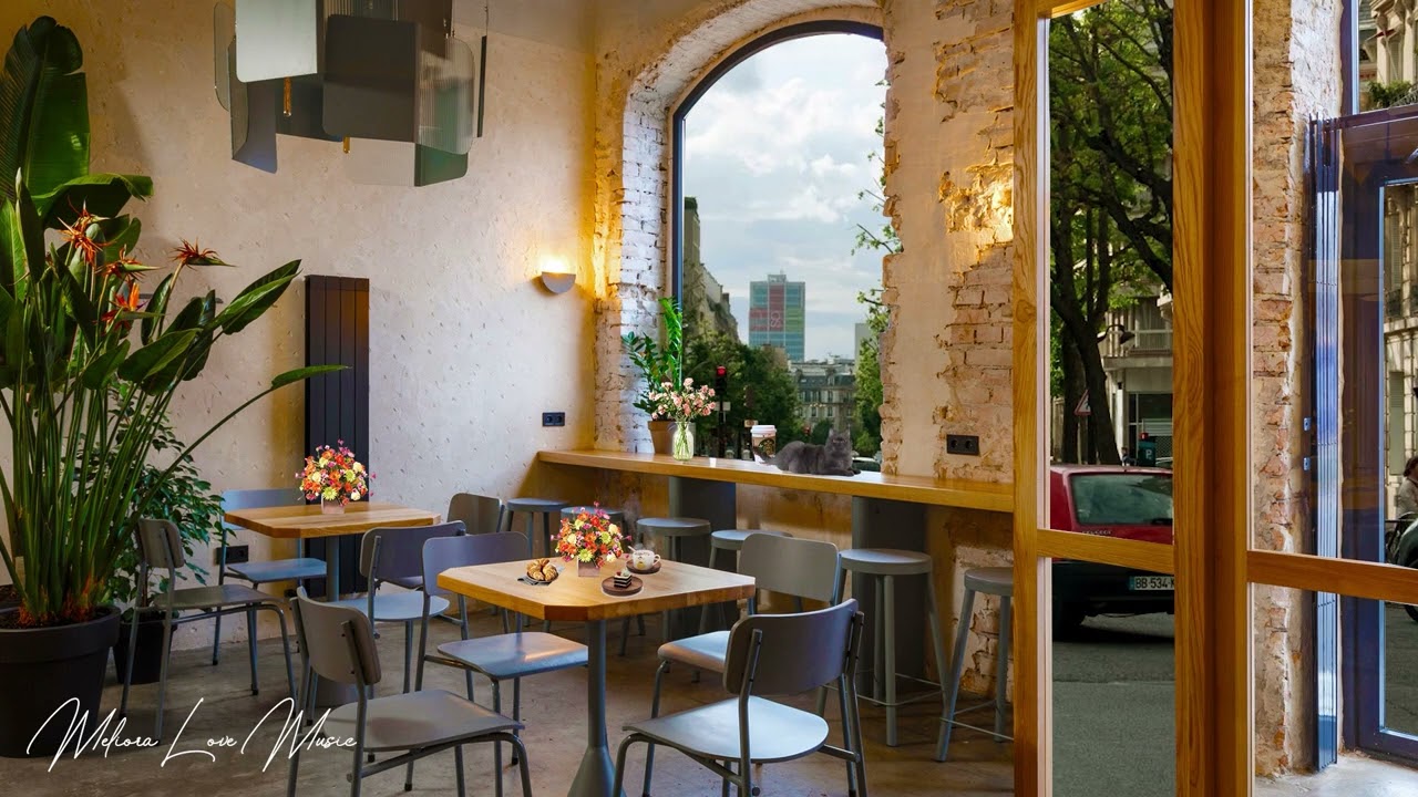 Morning Cafe Ambience & Saxophone Music - Cafe Shop ASMR, Coffee Shop Sound, Work Music, Study Music