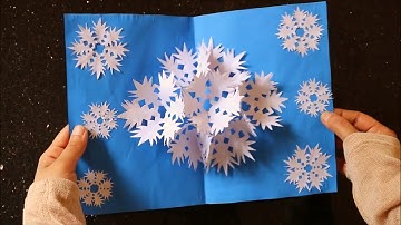 3D Snowflake Pop up Card 4- DIY Paper Craft -Handmade Card
