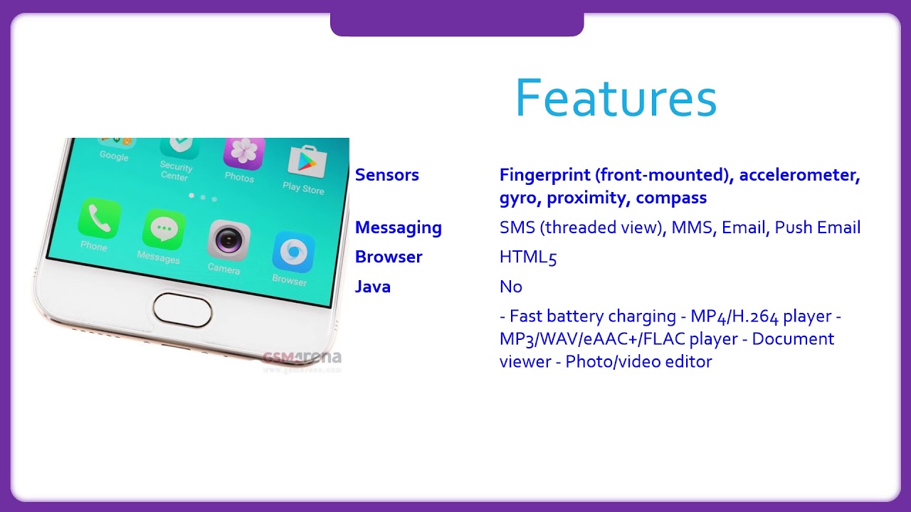 Oppo R9s Specification