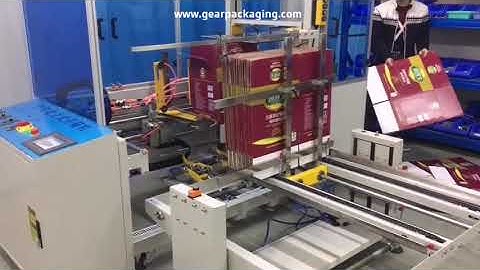 Automatic vertical carton box case erecting forming bottom sealing machine with protective fence