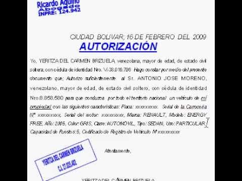 Autorizacion Conducir Vehículo Ajeno - YouTube