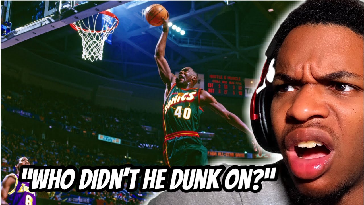 MOST AGGRESIVE DUNKER EVER.. Shawn Kemp Top 50 Plays Reaction