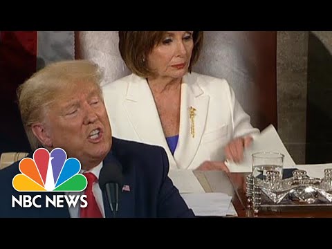 video-shows-nancy-pelosi-ripping-trump's-speech-in-preparation-for-tearing-it-in-half-|-nbc-news