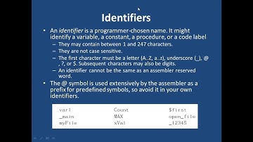 Lecture 02 Basic Elements of Assembly Language
