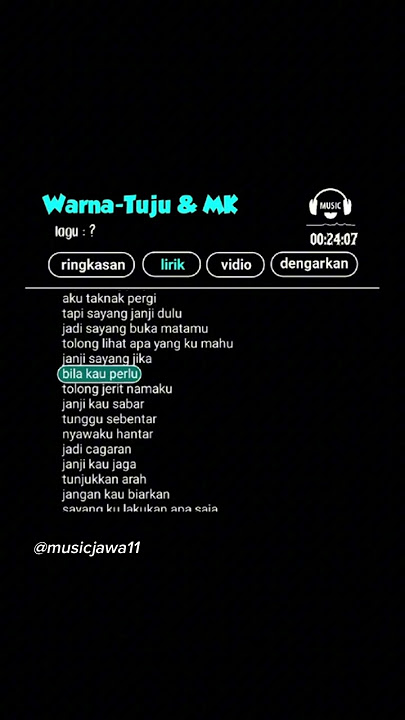 Lirik lagu 'Lyrics music' || warna-tuju ( tapi tolong janji dulu ) #liriklagu #lyrics #short