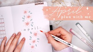 April 2023 bullet journal setup | plan with me | spring cherry blossom theme 🌸♡