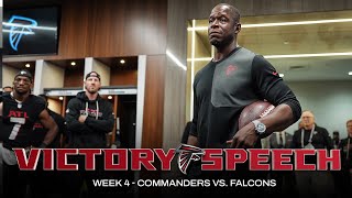 Raheem Morris postgame victory speech Washington Commanders vs Atlanta Falcons