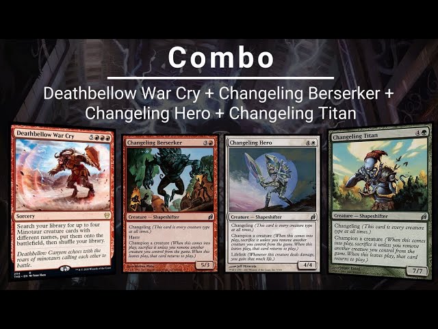 for mig Overlevelse hjul EDH COMBO: Deathbellow War Cry | Changeling Berserker | Changeling Hero |  Changeling Titan - YouTube