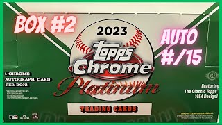 ⚾️ 2023 Topps Chrome Platinum Anniversary Hobby Box  ** Box #2 Auto #/15!! **