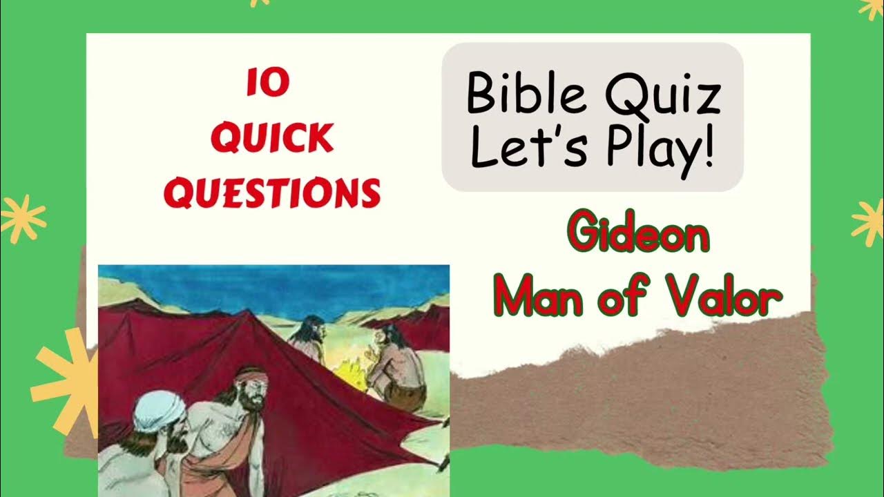 Sunday school Lesson 10 Quick Questions Bible Quiz Gideon YouTube