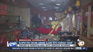 Suspected Drunk Driver Slams Into Subway Shop