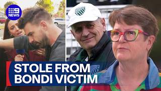 Wife of Bondi victim speaks after man charged with stealing his camera | 9 News Australia