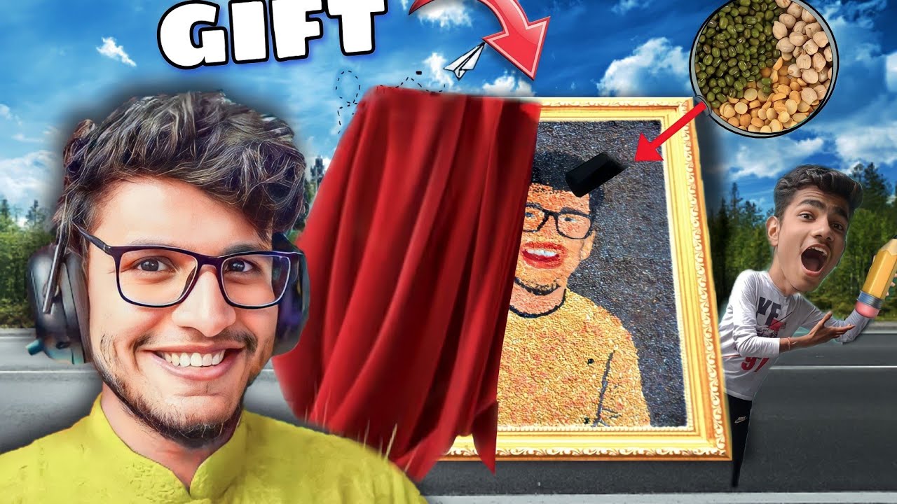 I Surprise 😱@triggeredinsaan with his LARGEST PAINTING !