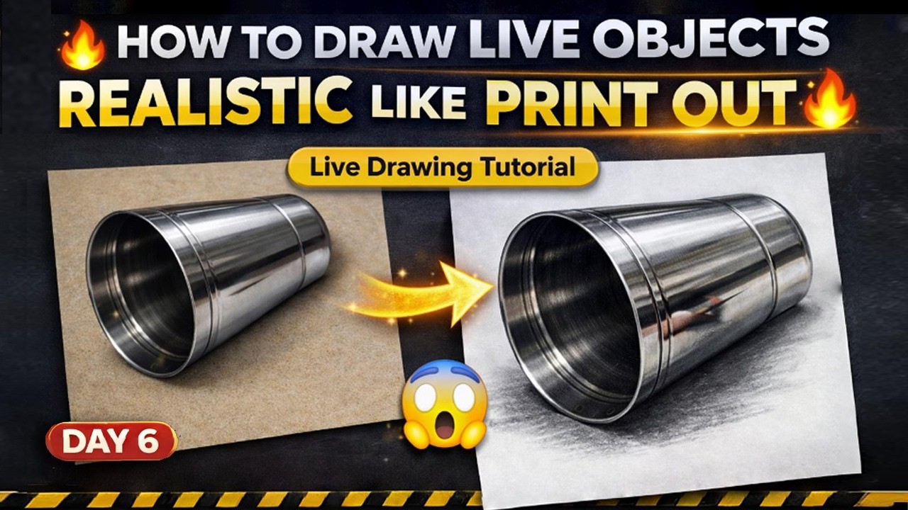 How to draw Hyper realistic like PRINTOUT || Realistic drawing live object | Live Object Drawing