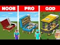 Minecraft NOOB vs PRO vs GOD: BED HOUSE BUILD CHALLENGE / Animation