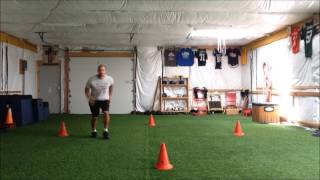 Cone Drill Sprint to 45 degree backpedal