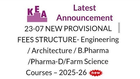 KCET: NEW FEES STRUCTURE RELEASED BY KEA | #kea #kcet #kcetupdates #kcetcounselling