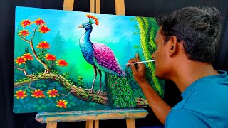 How to paint a peacock very easy | painting 522 by Easy paint with Biswanath 33,643 views 1 month ago 9 minutes, 53 seconds