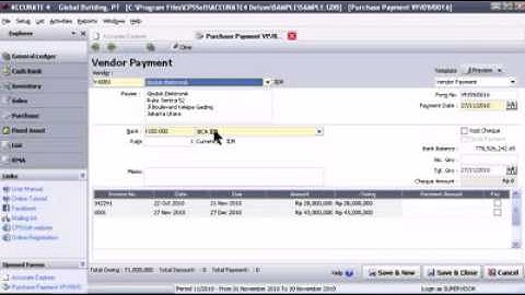 Input Purchase Payment di ACCURATE Accounting Software