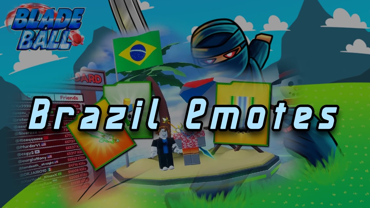 Blade Ball Brasil Pack Emotes Rabiscada, Look At Me!, & Dancinha