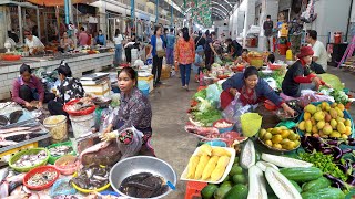 Routine Food & Lifestyle @ Cambodian Market  Fish, Chicken, Pork, Durian, & More