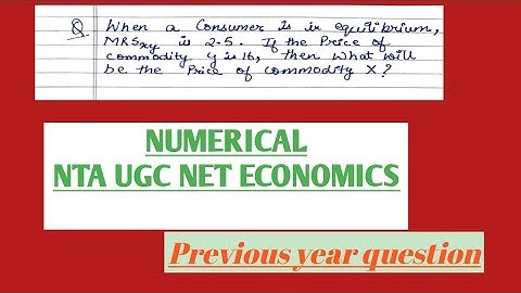 Numerical | Consumer equilibrium | NTA UGC NET ECONOMICS | Previous year question
