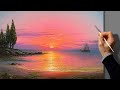 How to Paint a Sunset / Oil Painting Time-lapse / Satisfying Art / Морской пейзаж маслом. Живопись