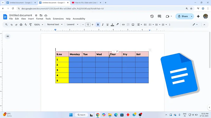 Google Doc Table Color | How To Color Table In Google Docs
