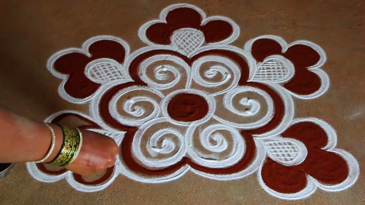 Thai madham 🌻 special flower rangoli kolam🌻3*2 beautiful kolangal 🌻pandaga muggulu