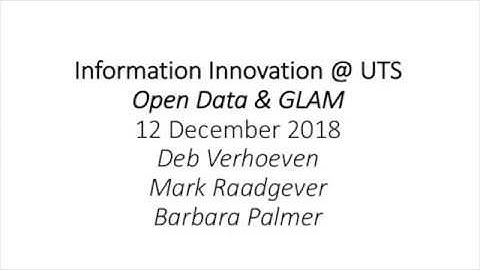 Panel Discussion - Open Data & GLAM