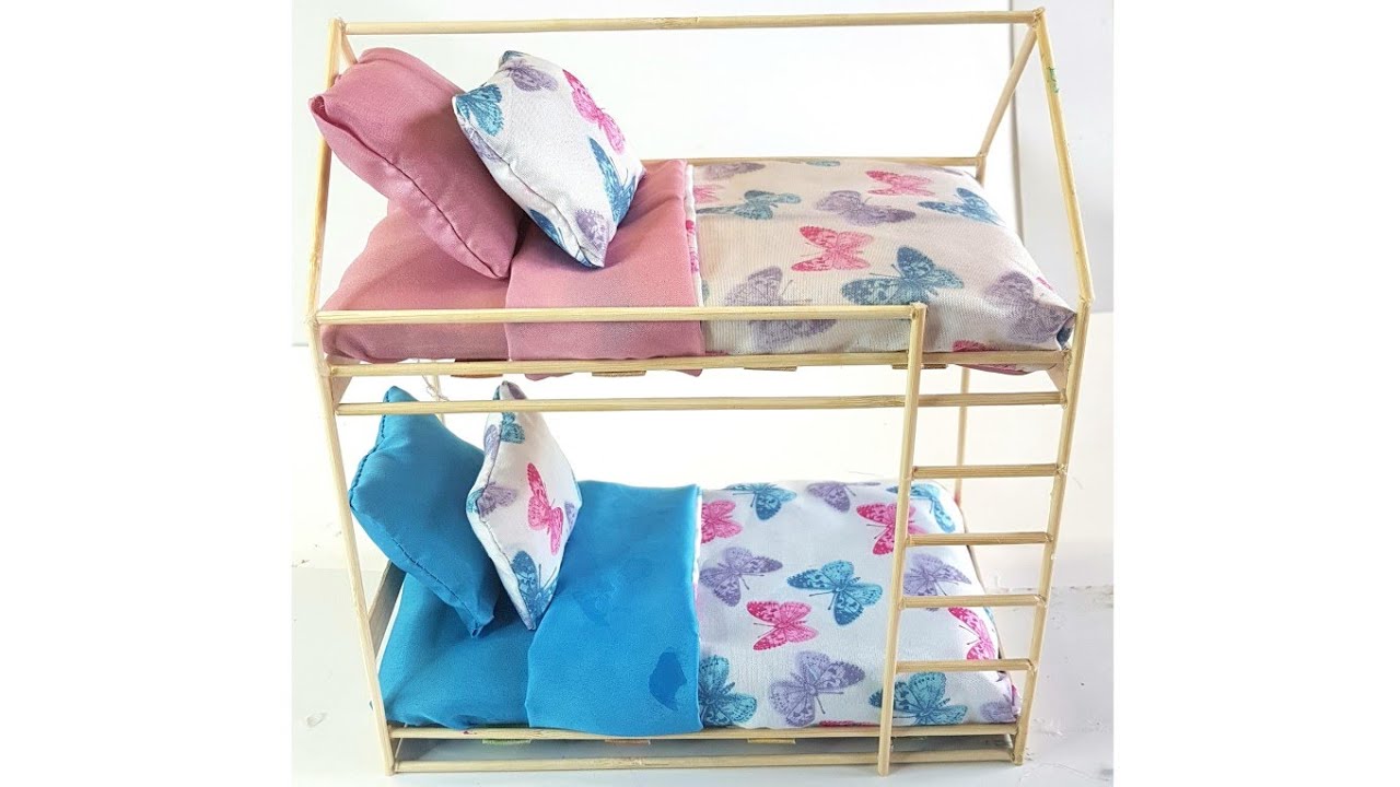 How to make a miniature bunk bed - YouTube