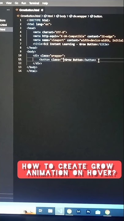 #1 - Simple button Grow animation effect when mouse hover using Html ...