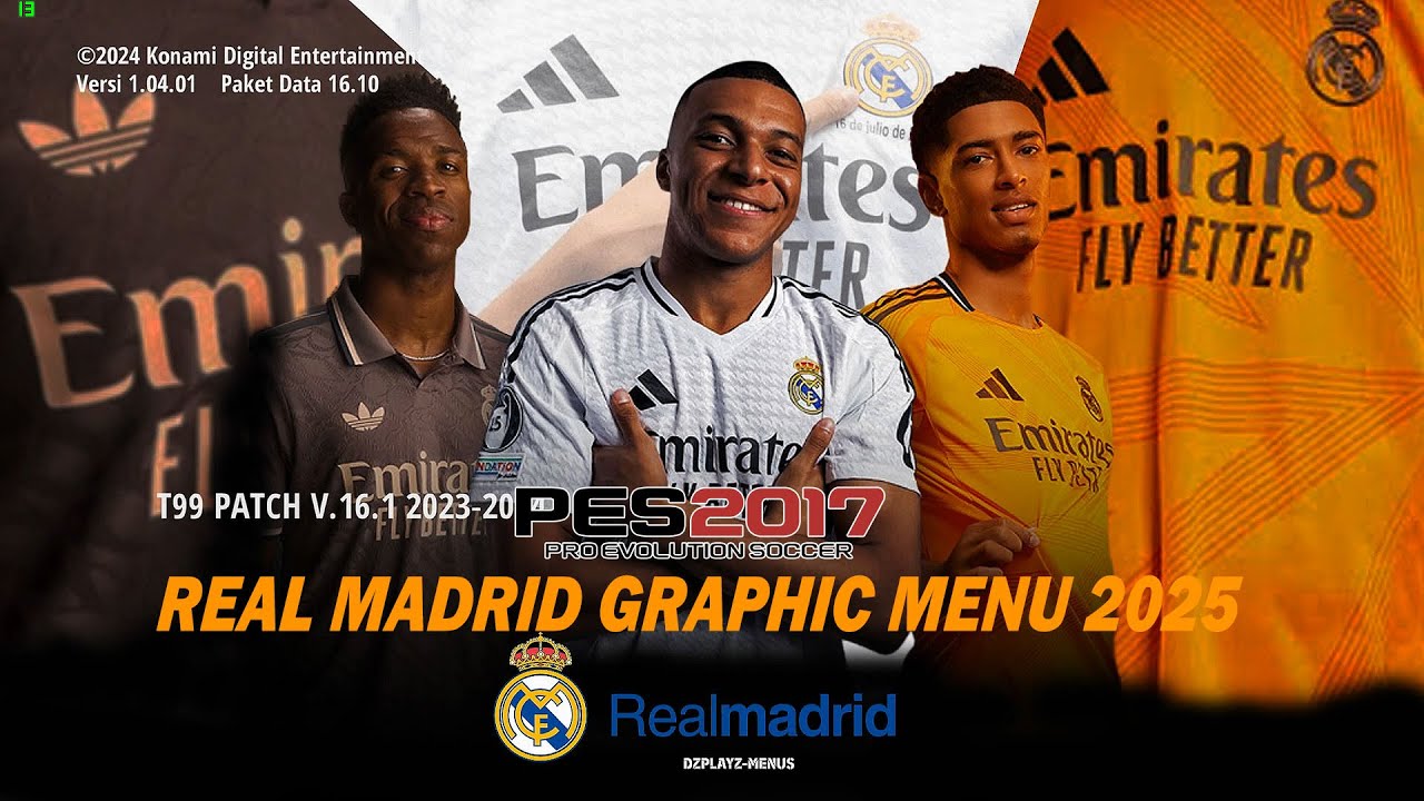 PES 2017 NEW REAL MADRID GRAPHIC MENU 2025 FOR ALL PATCH - YouTube