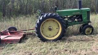 John Deere 60 pulling bushog