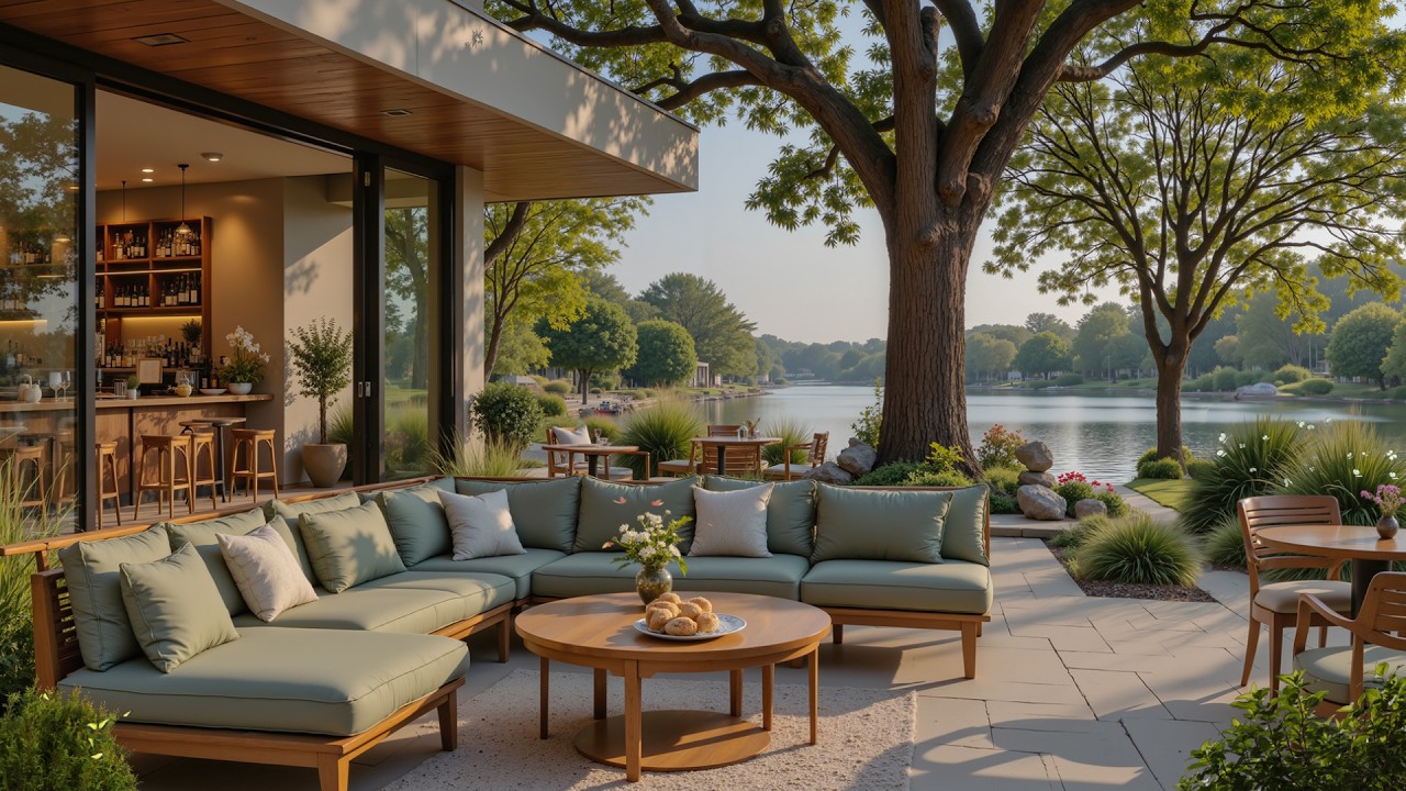 Расслабляющая Весенняя Джазовая Музыка У Озера — Спокойная Атмосфера Кофейни Для Концентрации И Прод