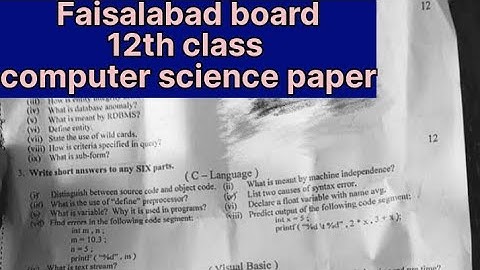 12th class computer Faisalabad board paper group1 morningtime 2023|2ndyear computer solvedpaper 2023