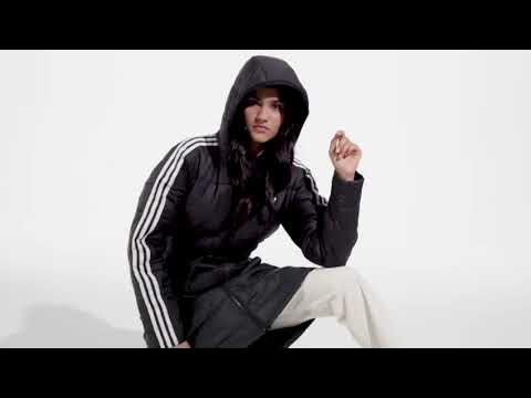 ADIDAS | Shiny Hooded YouTube Slim | Sustainable Long | Women Materials Premium HK5253 Black - Puffer-Coat