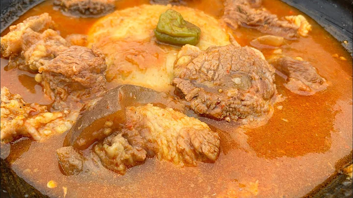 How to make Beef light soup | Ghanaian cow meat soup with fufu|