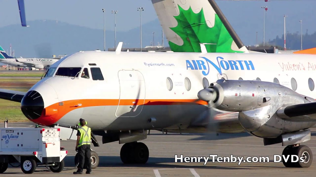 Air North HS748 departs Vancouver in glorious full 1920 HD filmed with Canon T2i