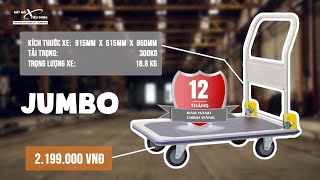 Unbox và Lắp Đặt Xe Đẩy Hàng 4 Bánh Jumbo HB 210C | Xe đẩy 300kg bán chạy